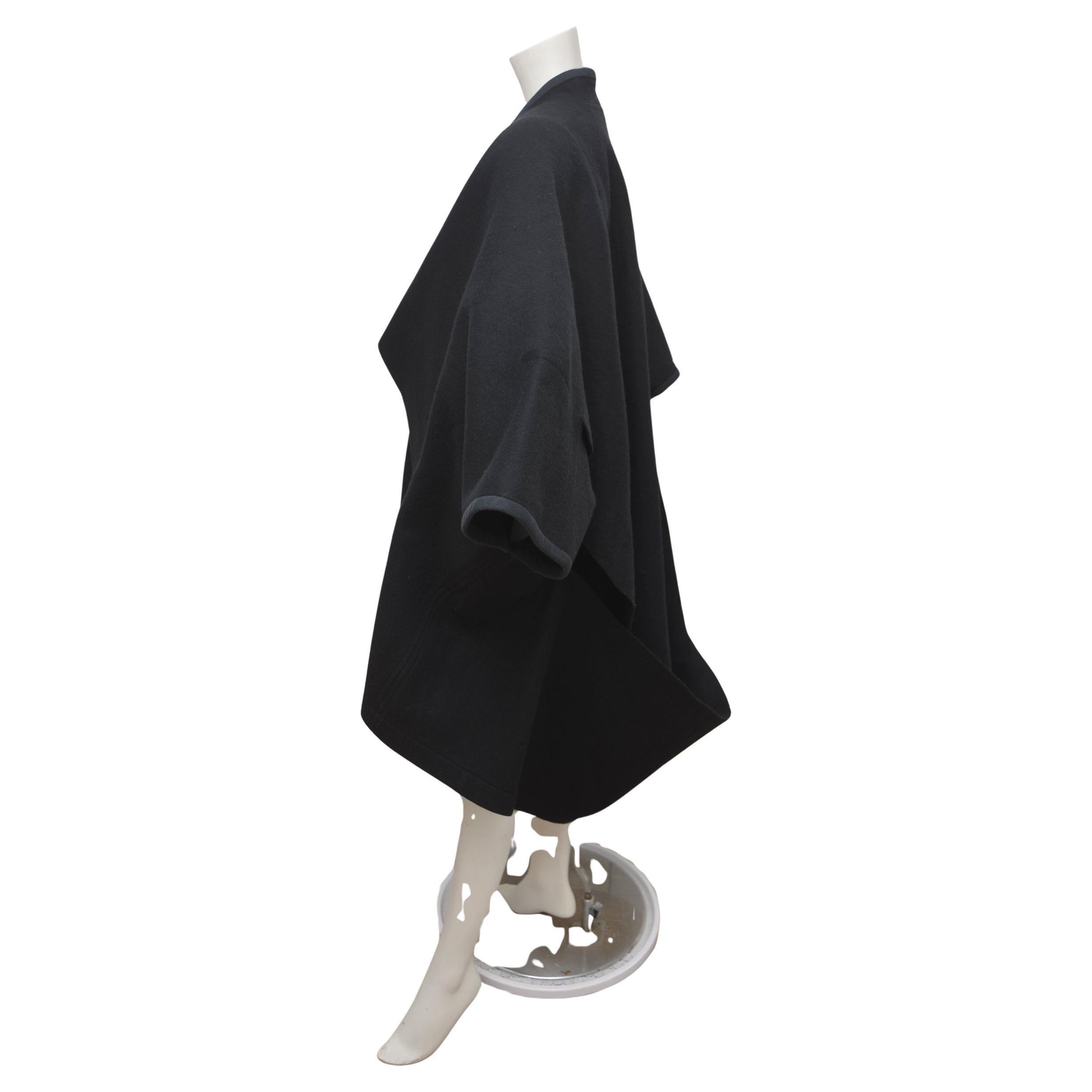 Rare Comme des Garcons Black Wool Rectangular Panels   Felt Coat FW 1983 For Sale 1