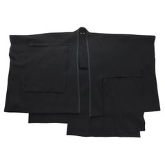 Rare Comme des Garcons Black Wool Rectangular Panels   Felt Coat FW 1983