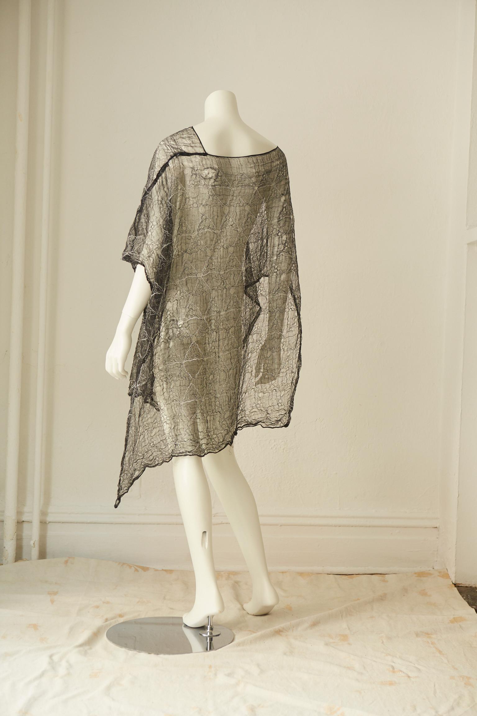 Rare Comme des Garçons Diaphanous Lace Tunic Dress in The Met Costume Institute In Good Condition For Sale In New York, NY