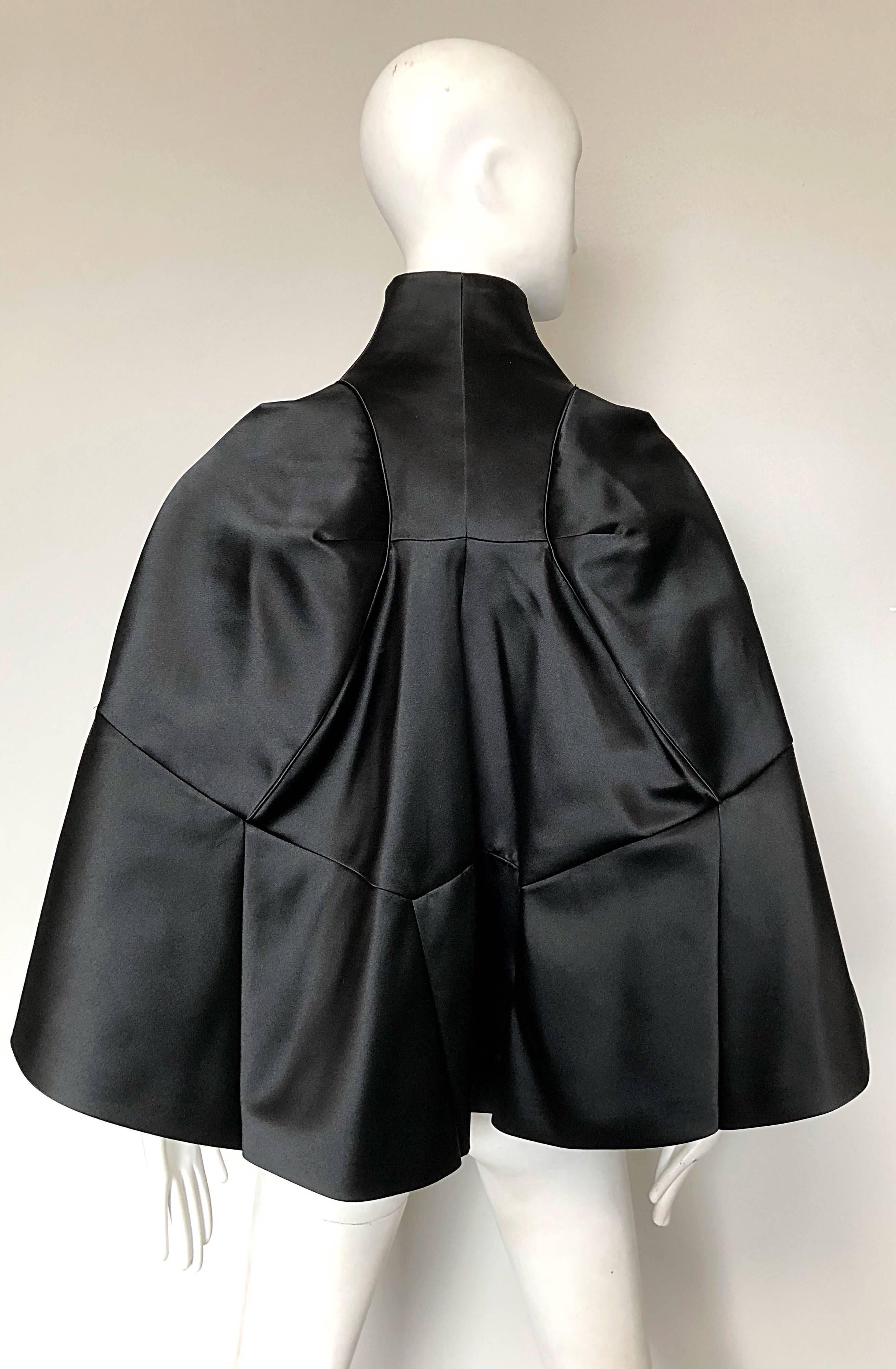 Rare Comme des Garcons Junya Watanabe Runway Black Avant Garde Cape Jacket  1