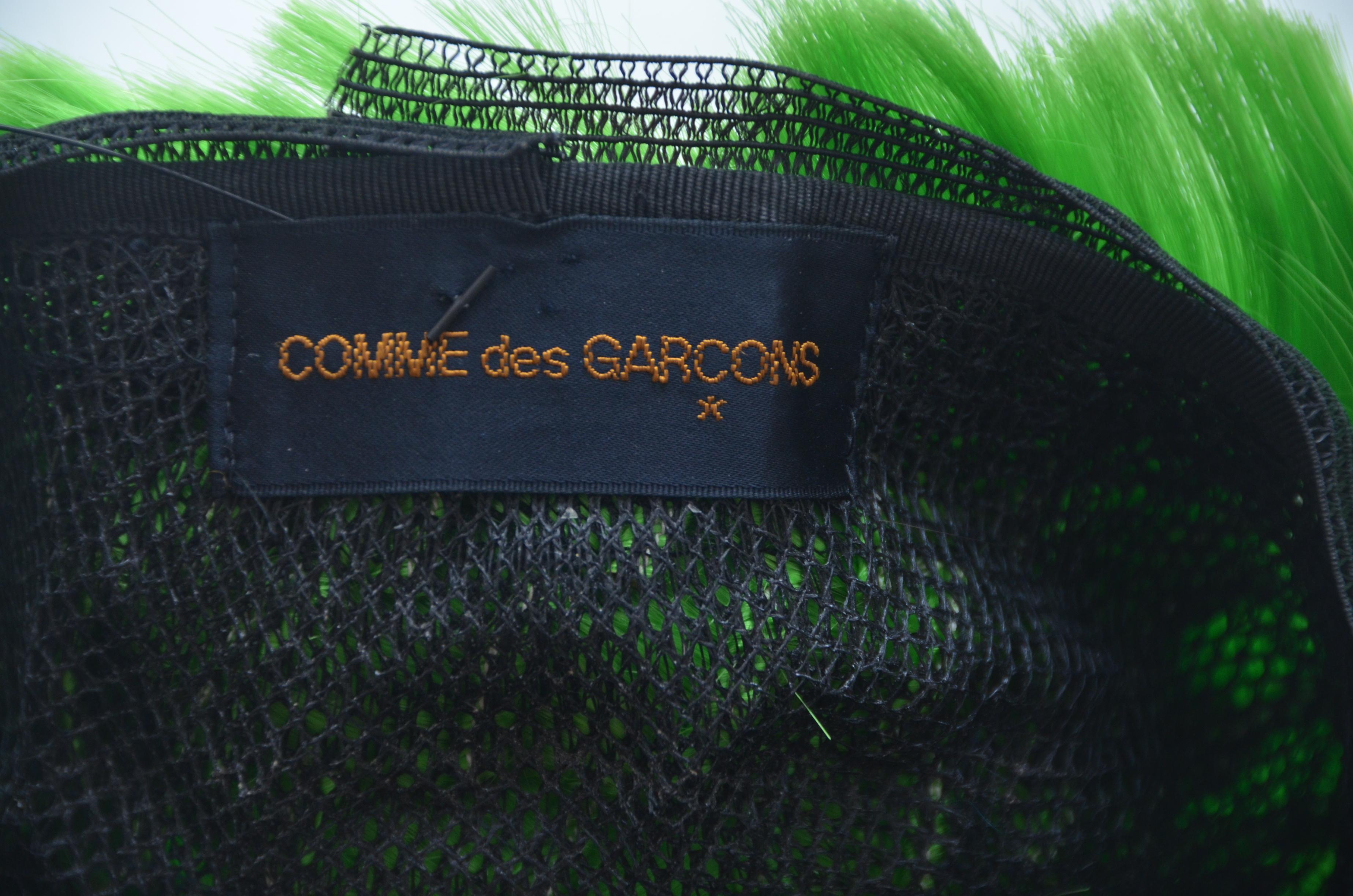 Rare COMME DES GARÇONS Neon  Faux  Hair  Wig   Hat   1991 Runway  In Excellent Condition In New York, NY