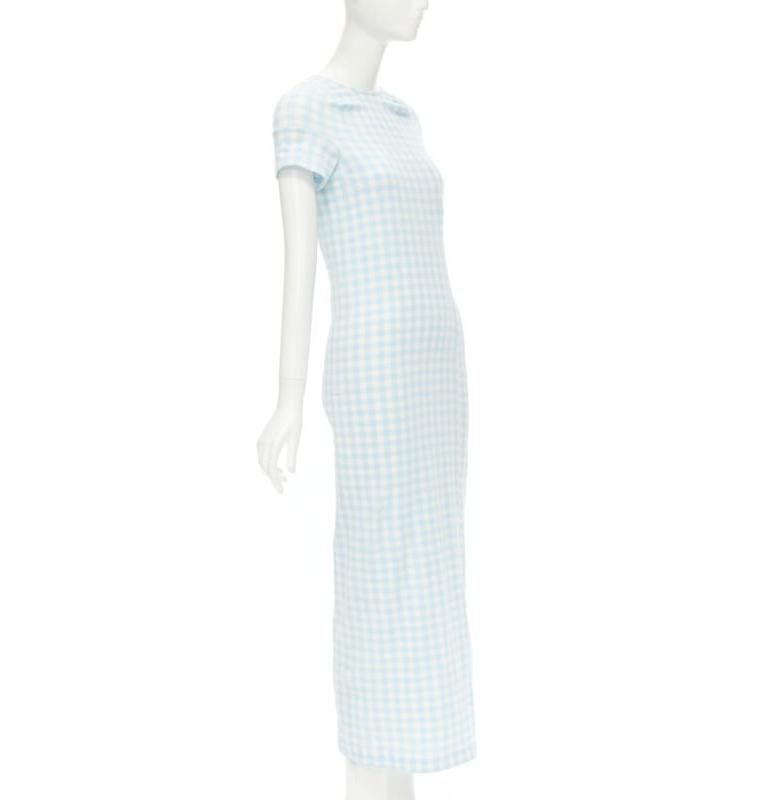 Gray rare COMME DES GARCONS Robe De Chambre Vintage 1997 Lumps Bumps light blue dress For Sale