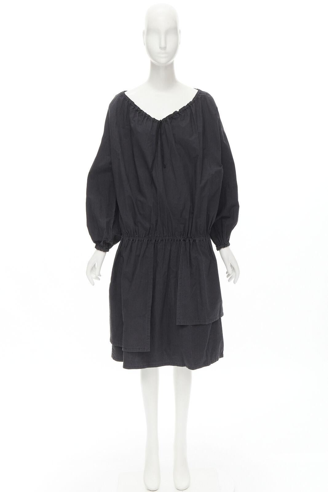 rare COMME DES GARCONS Vintage 1980's Beggar Look washed cotton bishop dress For Sale 5