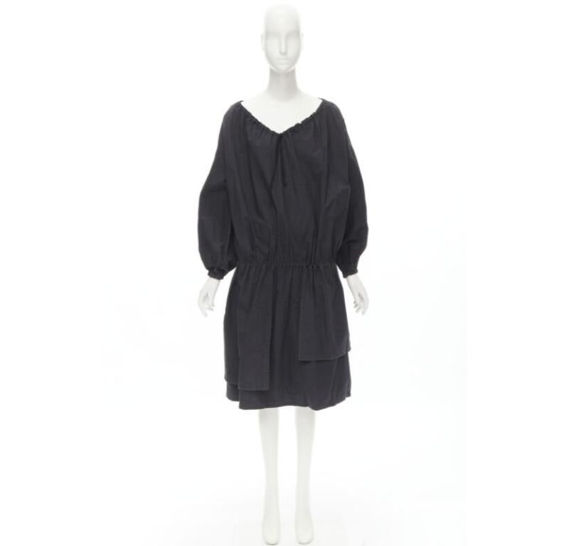 rare COMME DES GARCONS Vintage 1980's Beggar Look washed cotton bishop dress For Sale 5