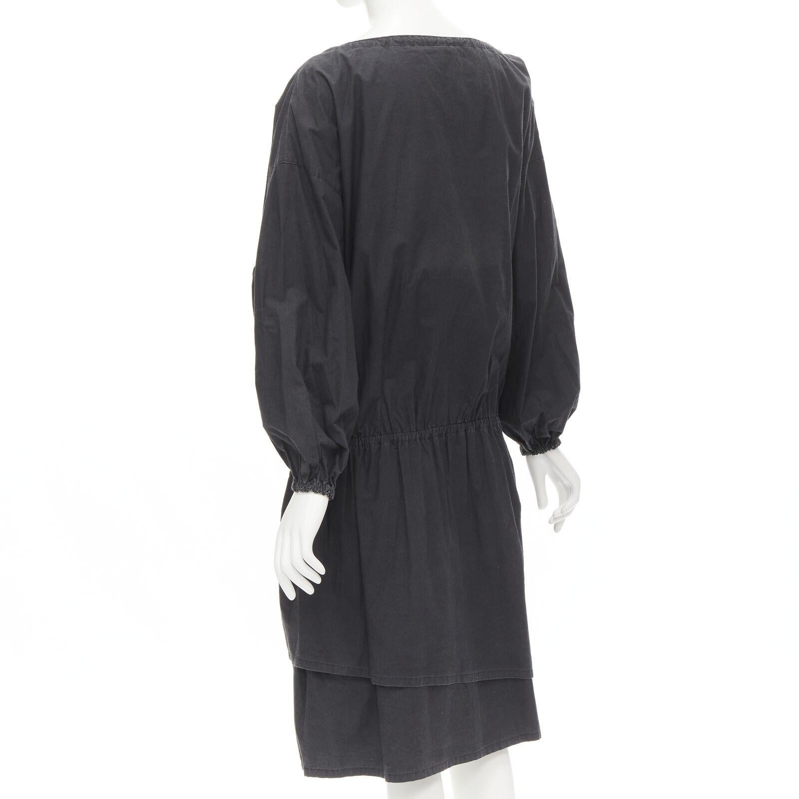 rare COMME DES GARCONS Vintage 1980's Beggar Look washed cotton bishop dress For Sale 1