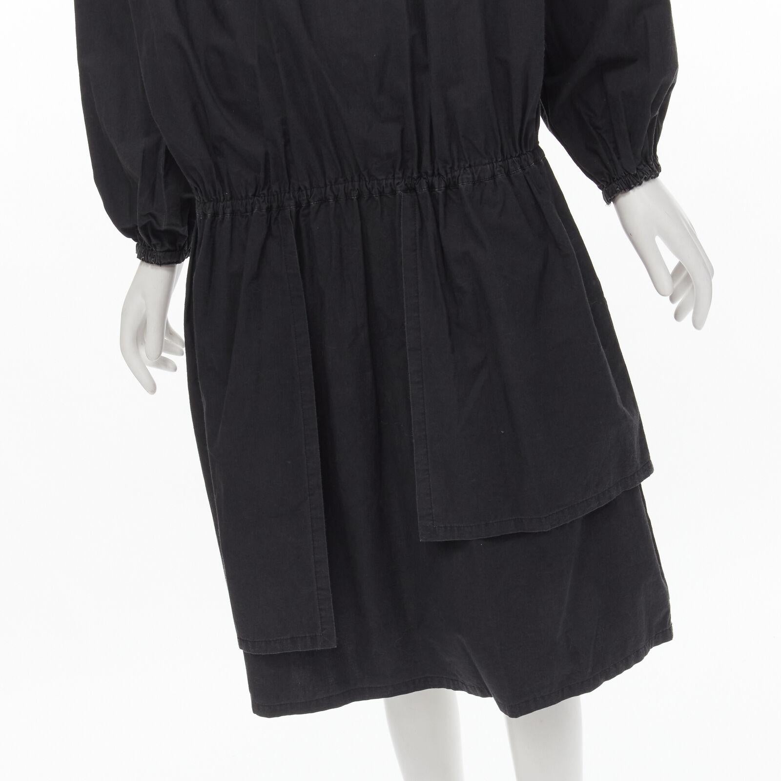 rare COMME DES GARCONS Vintage 1980's Beggar Look washed cotton bishop dress For Sale 3