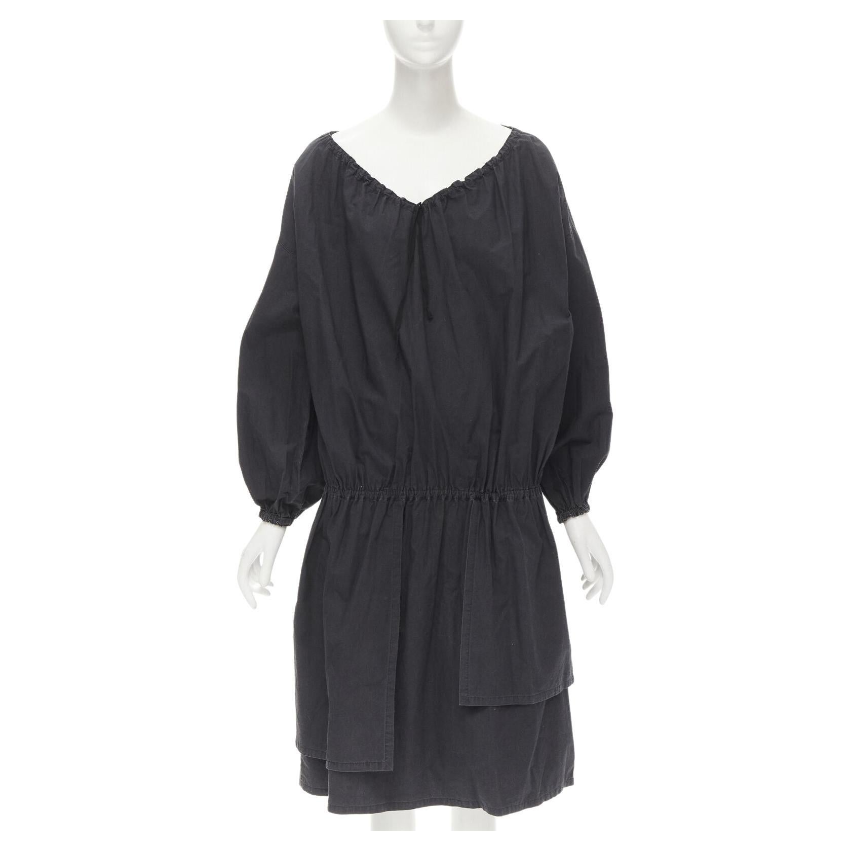 rare COMME DES GARCONS Vintage 1980's Beggar Look washed cotton bishop dress For Sale