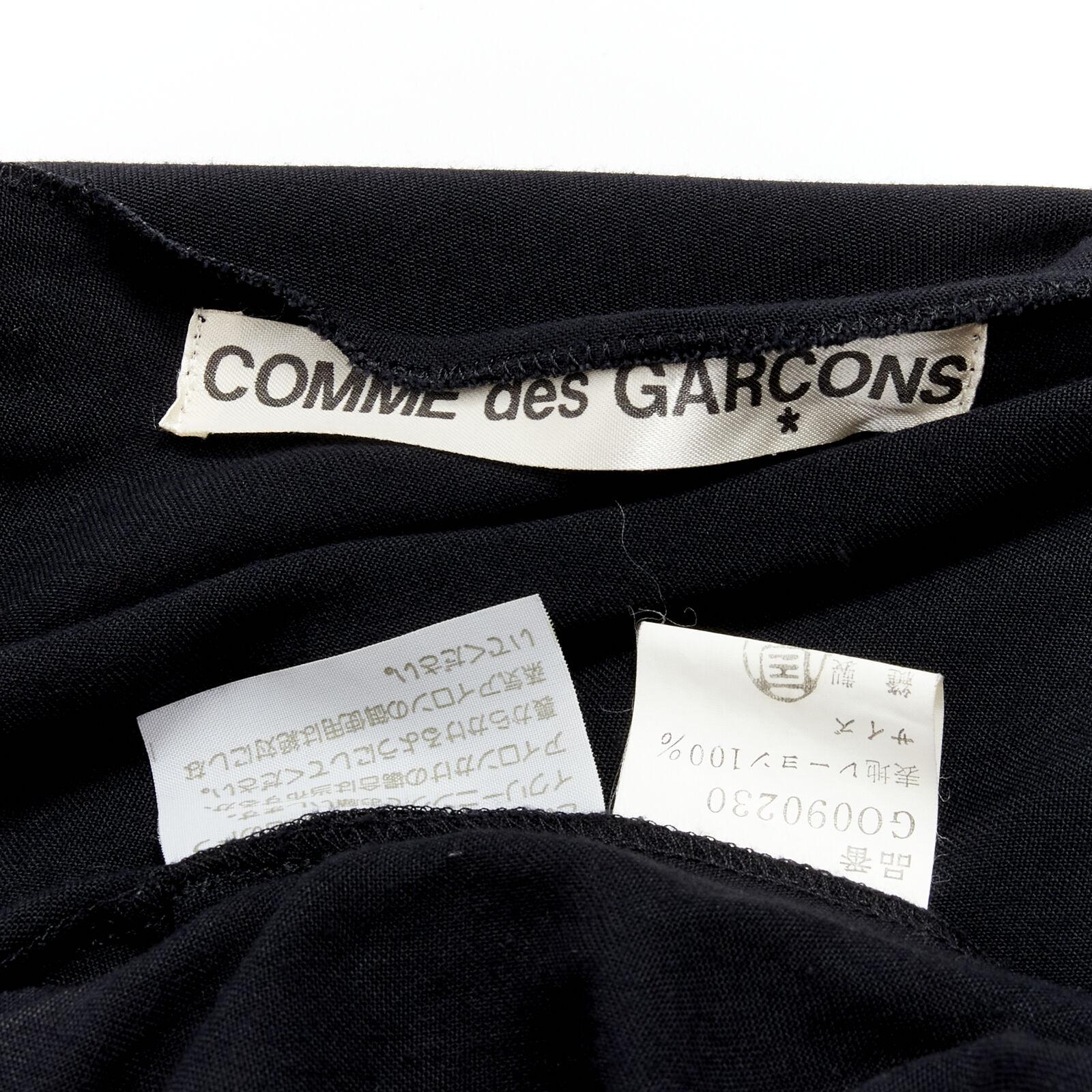 rare COMME DES GARCONS Vintage 1980's black asymmetric wrap kimono robe dress For Sale 5