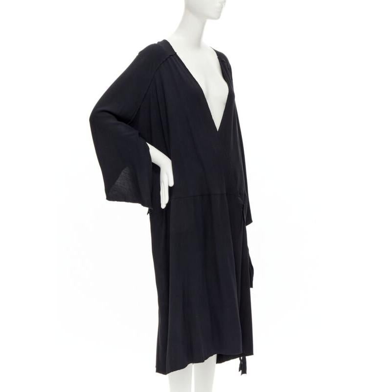 Noir COMME DES GARCONS - Robe kimono asymétrique noire, vintage, années 1980 en vente