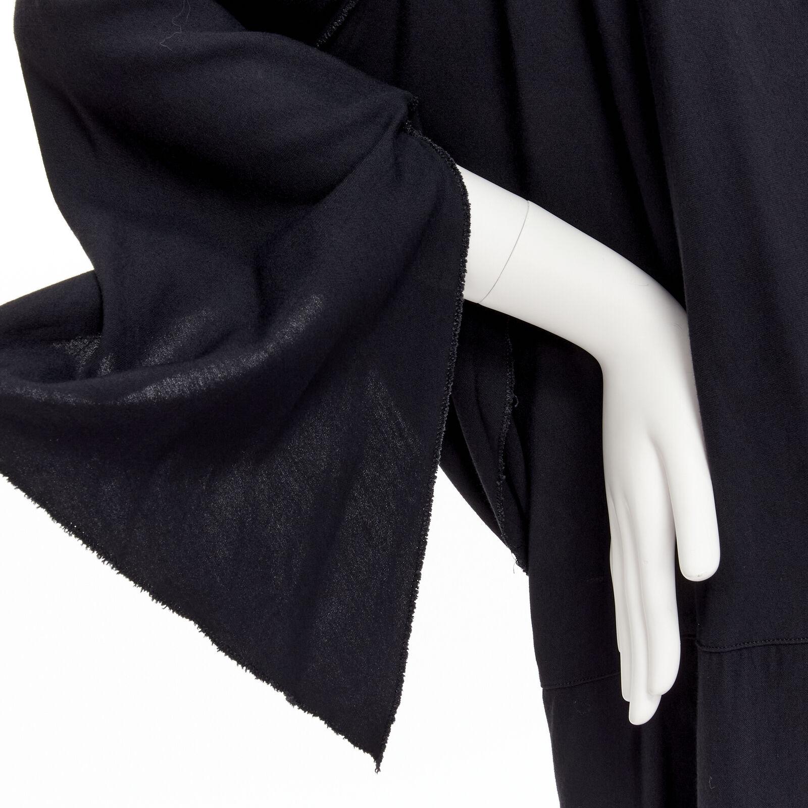 rare COMME DES GARCONS Vintage 1980's black asymmetric wrap kimono robe dress For Sale 4