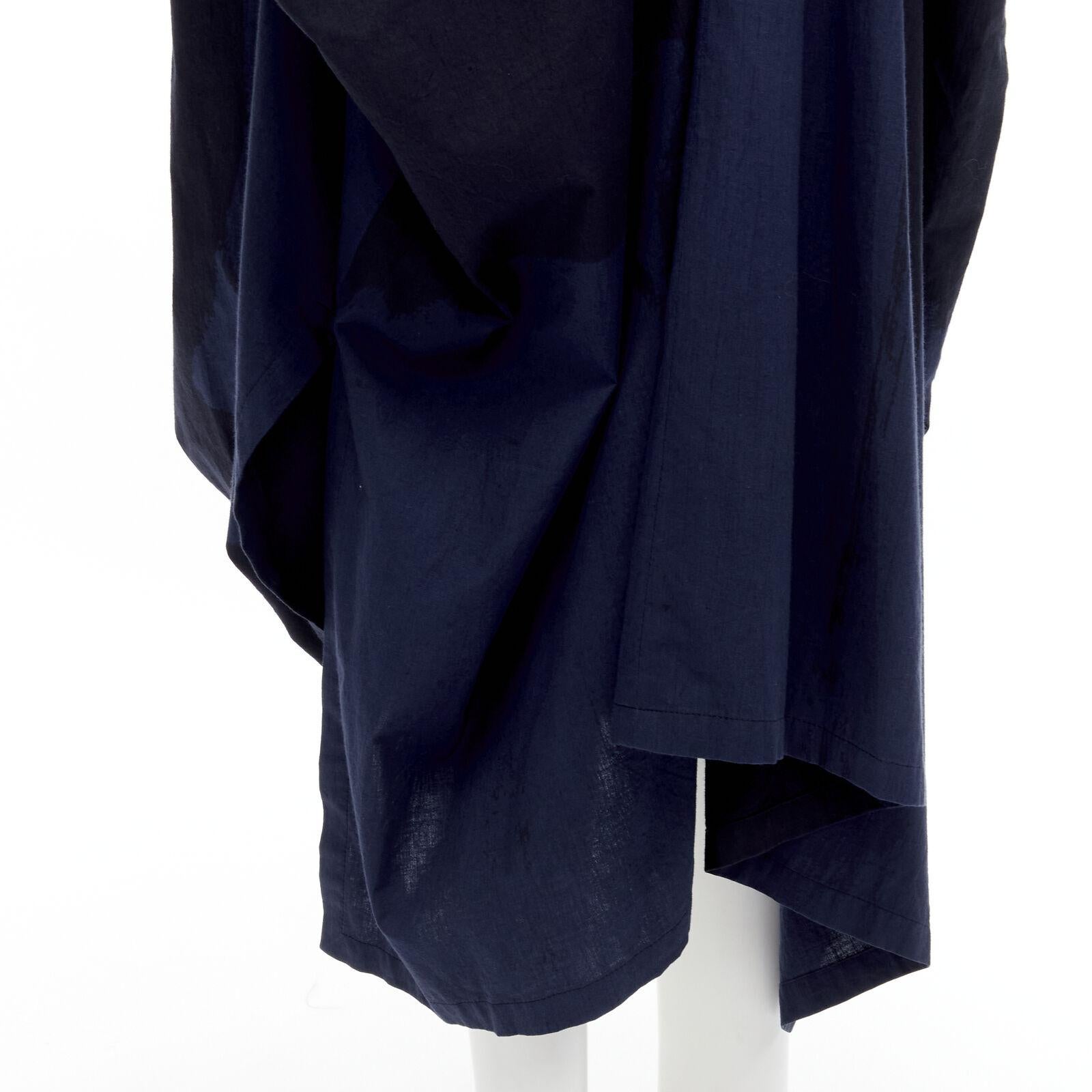 rare COMME DES GARCONS Vintage 1980's blue brushstroke angular trapeze dress For Sale 5