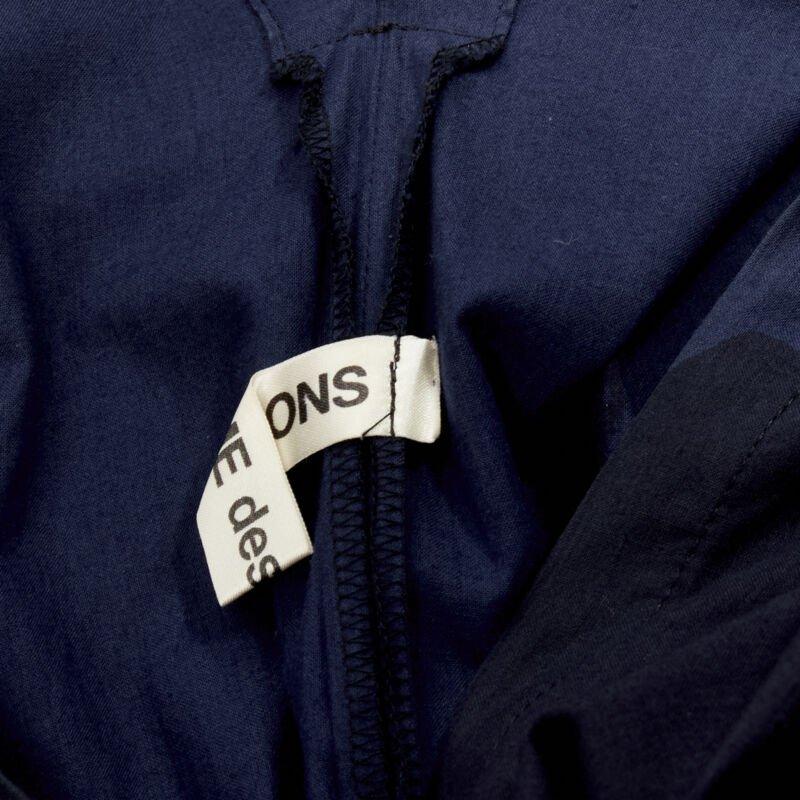 rare COMME DES GARCONS Vintage 1980's blue brushstroke angular trapeze dress For Sale 6