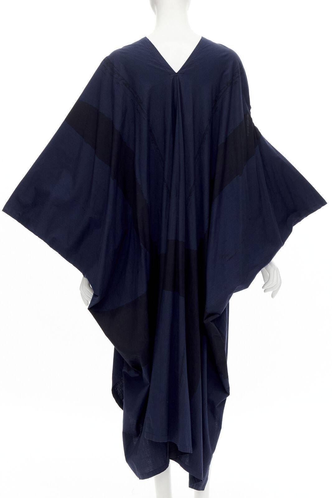 Women's rare COMME DES GARCONS Vintage 1980's blue brushstroke angular trapeze dress For Sale
