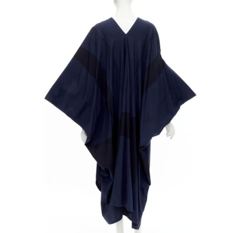 Women's rare COMME DES GARCONS Vintage 1980's blue brushstroke angular trapeze dress For Sale
