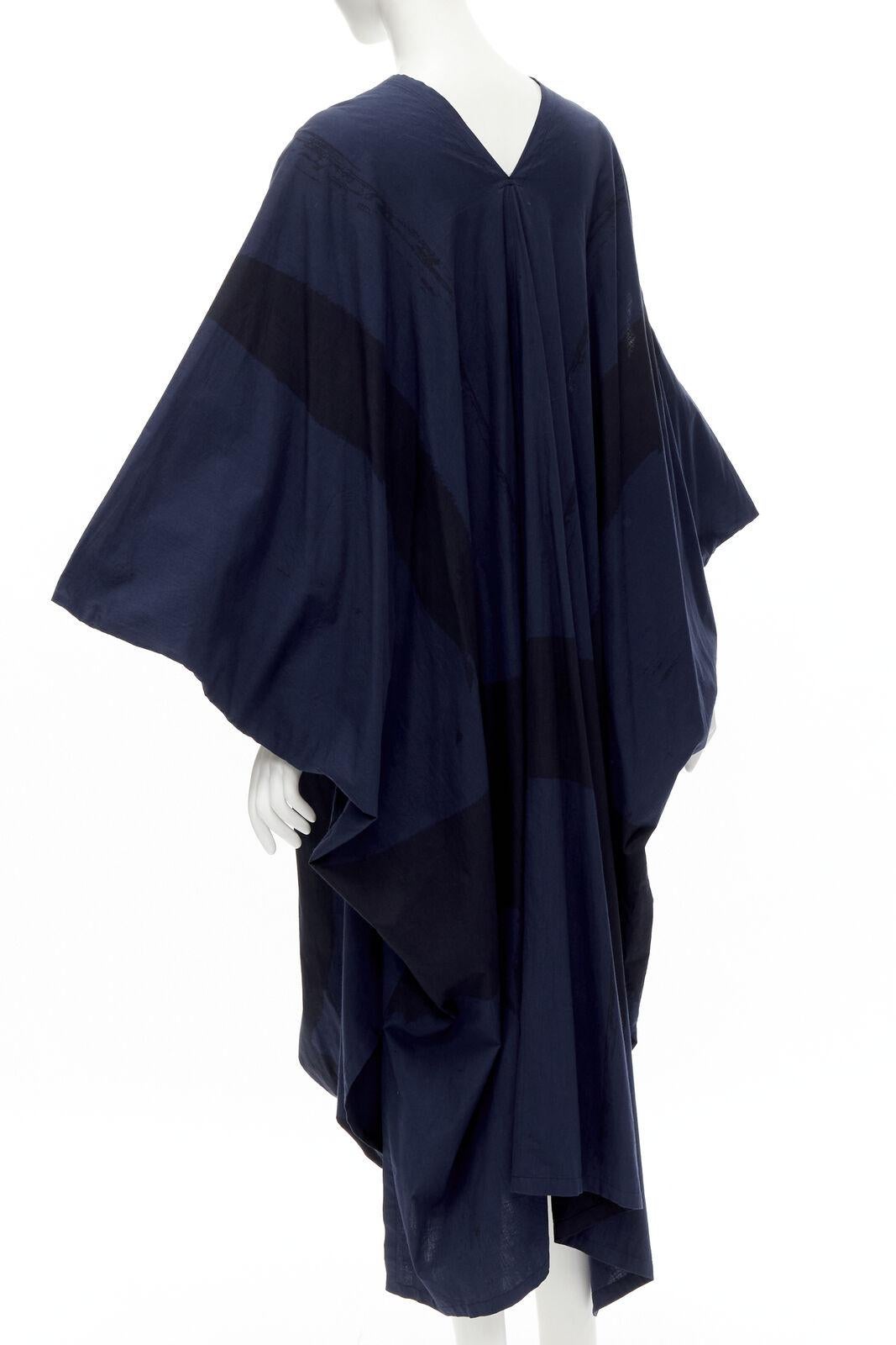 rare COMME DES GARCONS Vintage 1980's blue brushstroke angular trapeze dress For Sale 1