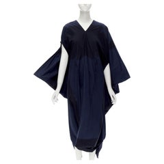 Seltenes, kantiges COMME DES GARCONS Vintage 1980er Jahre Blaues, eckiges Trapezkleid mit Pinselstrich