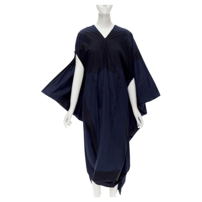 rare COMME DES GARCONS Vintage 1980's blue brushstroke angular trapeze dress For Sale