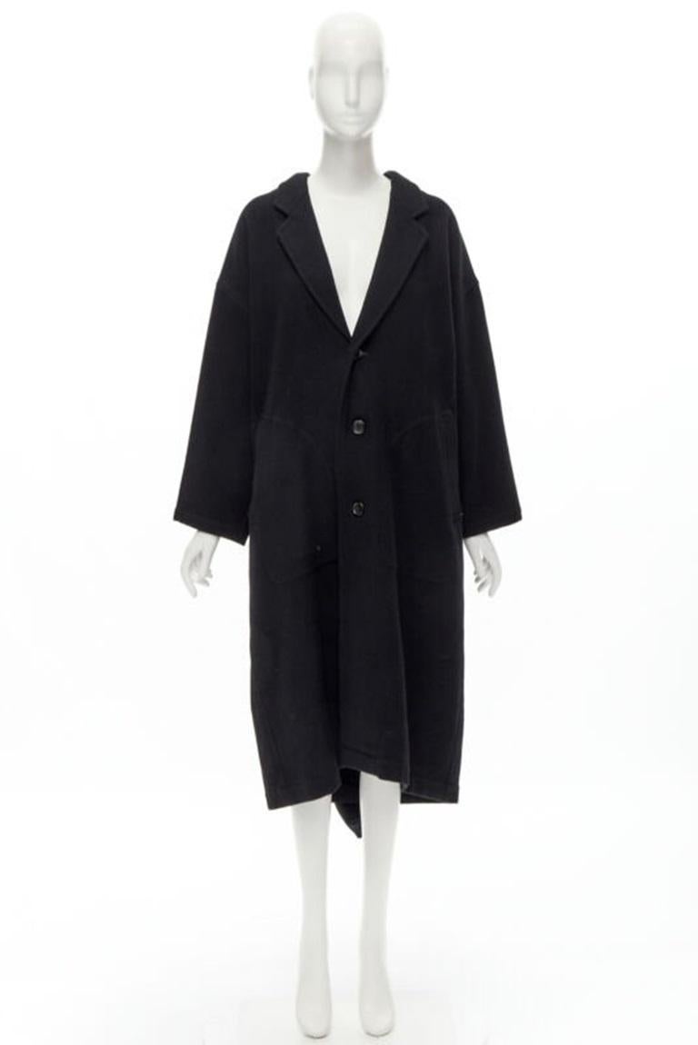 rare COMME DES GARCONS Vintage 1980's Dinosaur jagged cut out draped  coat M For Sale 5