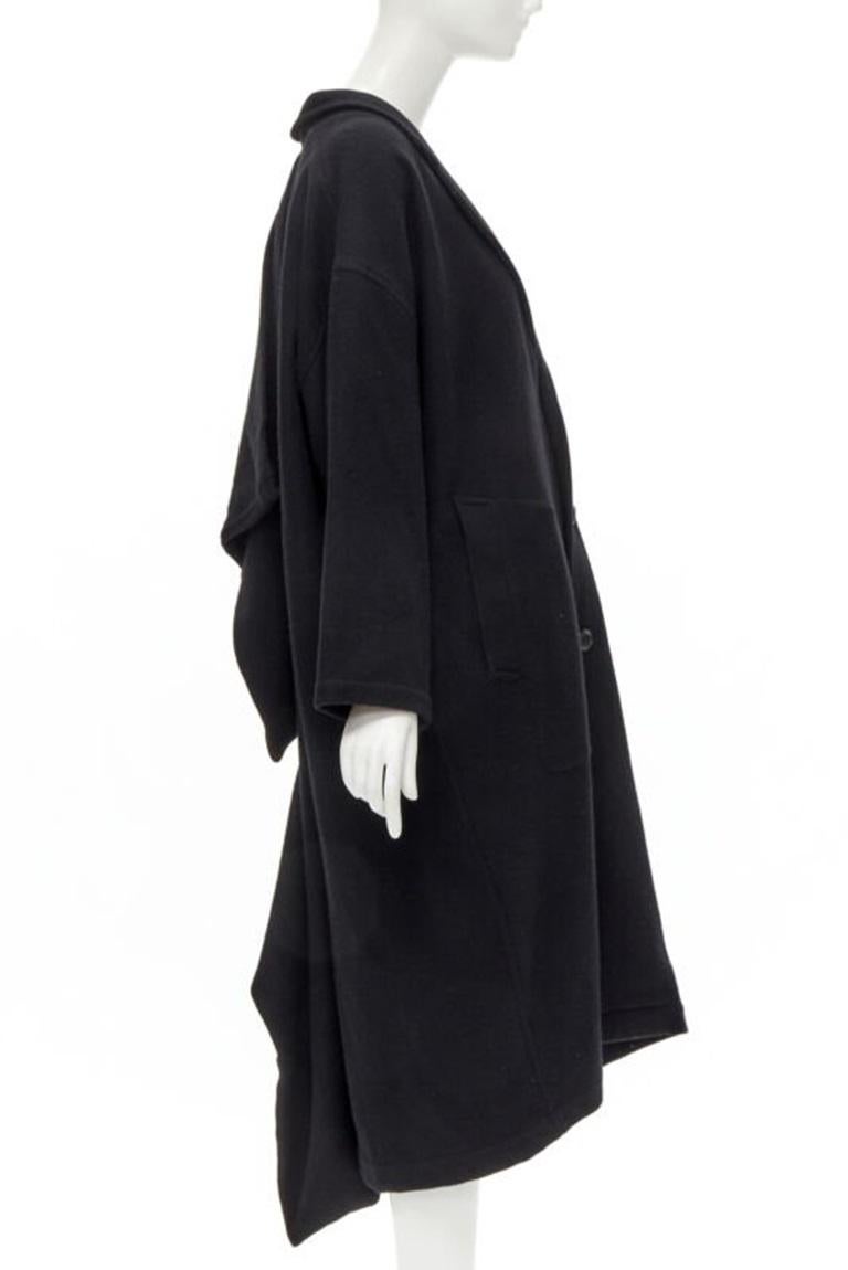 Women's rare COMME DES GARCONS Vintage 1980's Dinosaur jagged cut out draped  coat M For Sale