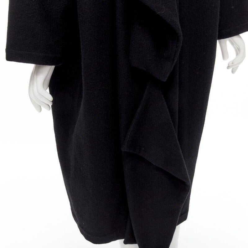 rare COMME DES GARCONS Vintage 1980's Dinosaur jagged cut out draped  coat M For Sale 3