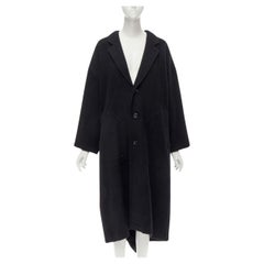 rare COMME DES GARCONS Vintage 1980's Dinosaur jagged cut out draped  coat M