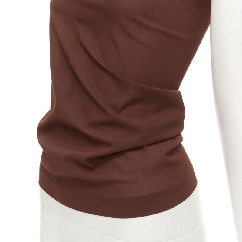 Women's rare COMME DES GARCONS Vintage 1997 brown bias cowl neck irregular top