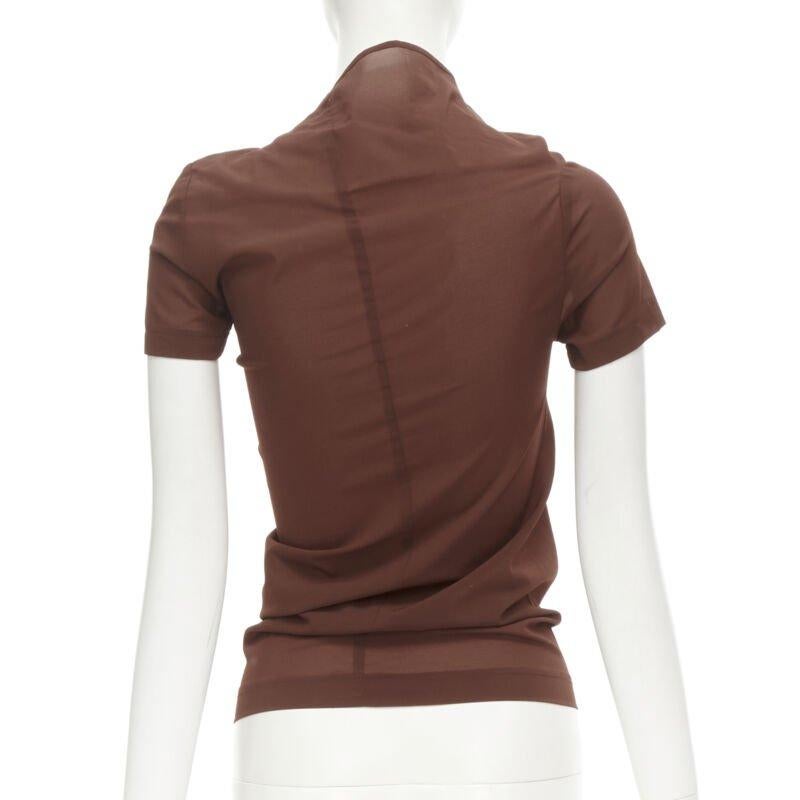 rare COMME DES GARCONS Vintage 1997 brown bias cowl neck irregular top 1