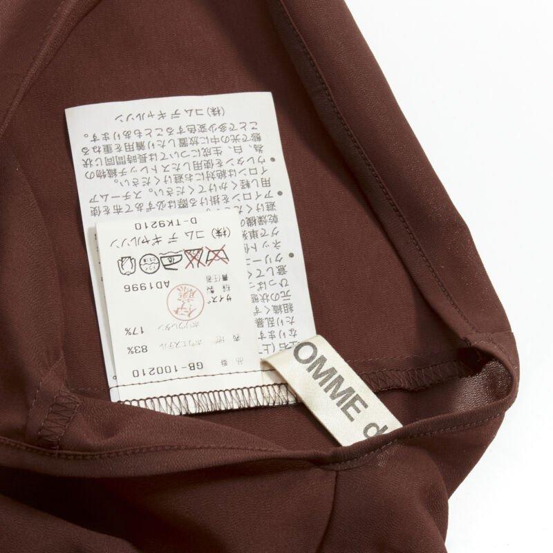 rare COMME DES GARCONS Vintage 1997 brown bias cowl neck irregular top 3