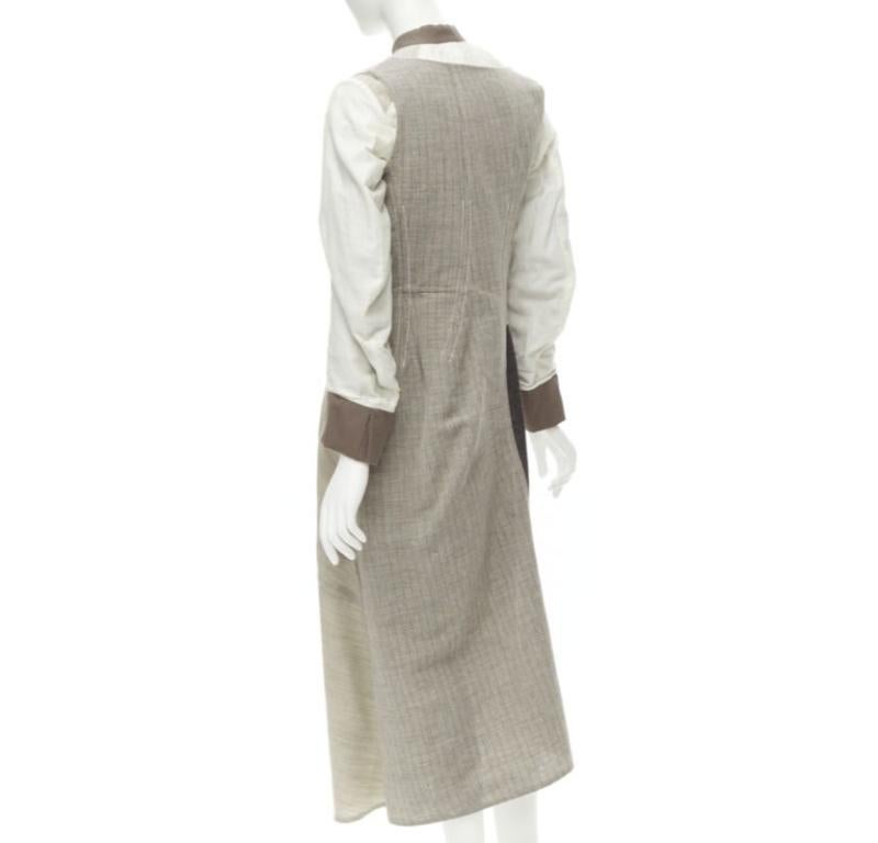 raro COMME DES GARCONS Vintage 1998 Runway patchwork inside out bias coat S in vendita 1