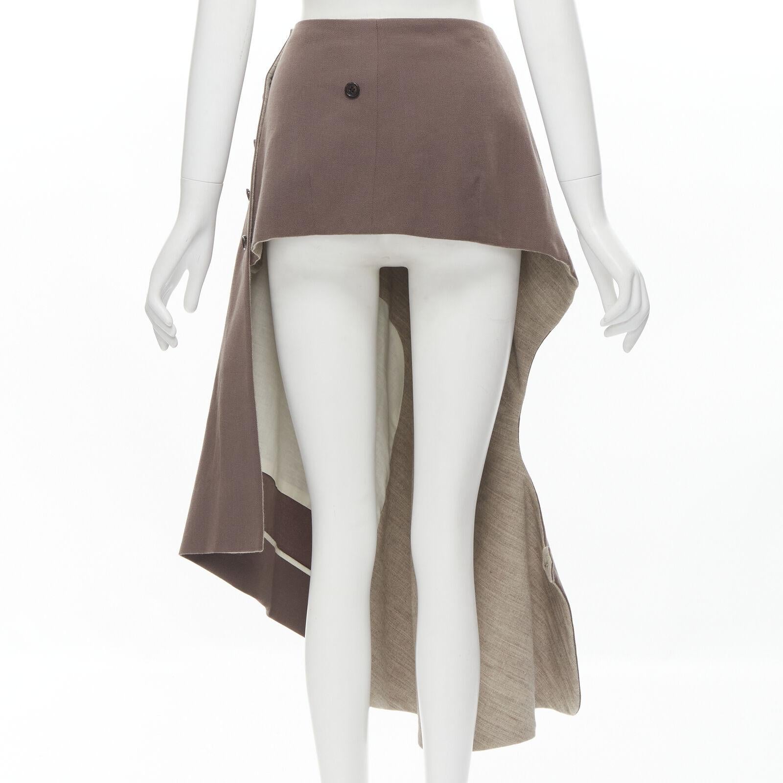 rare COMME DES GARCONS Vintage 1998 Runway patchwork inside out  jacket skirt S For Sale 6