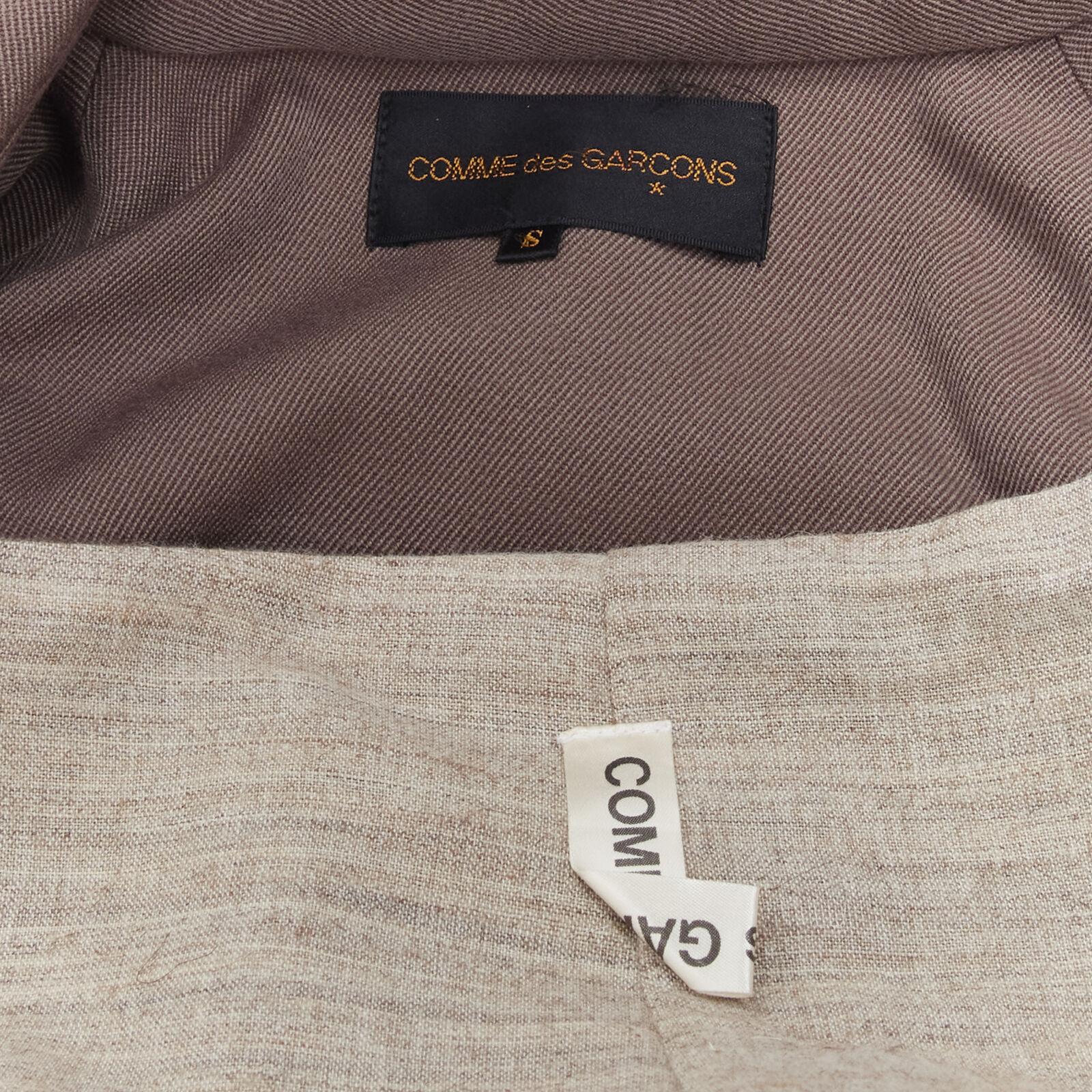 rare COMME DES GARCONS Vintage 1998 Runway patchwork inside out  jacket skirt S For Sale 8