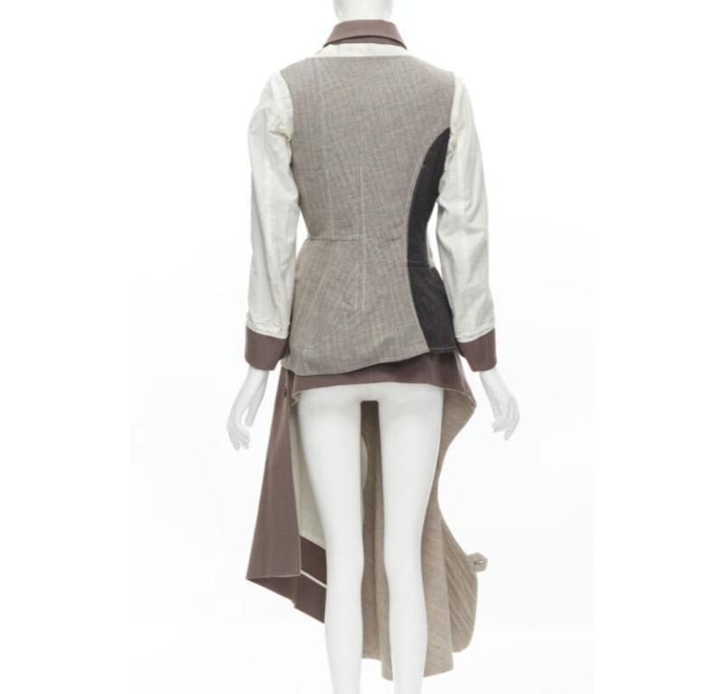 COMME DES GARCONS Rare patchwork de défilé vintage à l'intérieur et à l'extérieur, 1998  veste jupe S Pour femmes en vente
