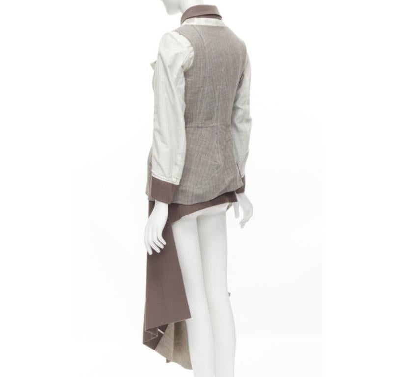 COMME DES GARCONS Rare patchwork de défilé vintage à l'intérieur et à l'extérieur, 1998  veste jupe S en vente 1