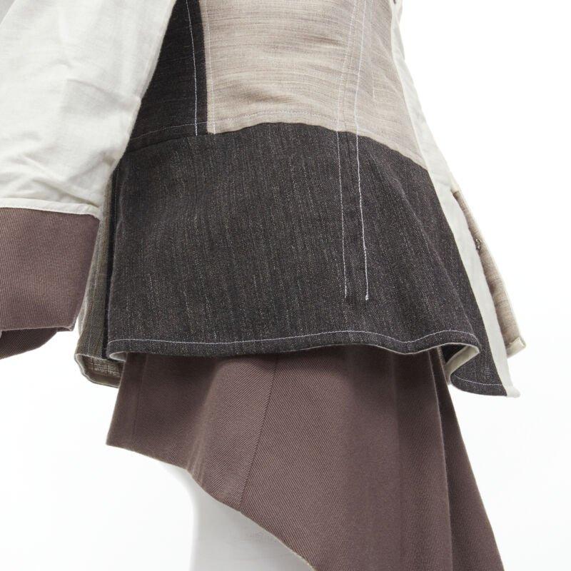 COMME DES GARCONS Rare patchwork de défilé vintage à l'intérieur et à l'extérieur, 1998  veste jupe S en vente 4