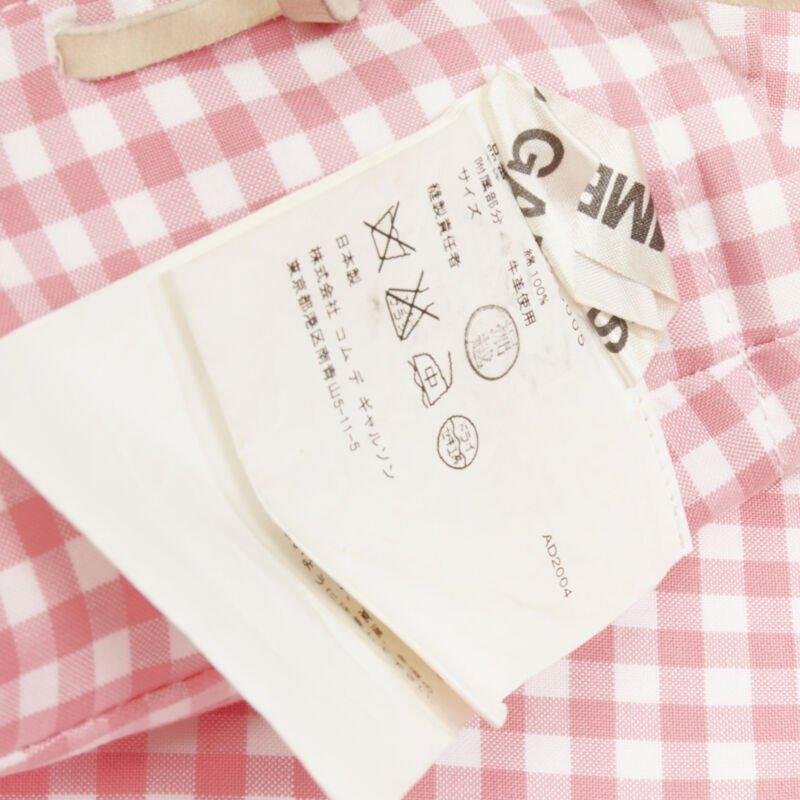 rare COMME DES GARCONS Vintage 2004 Runway pink checked  Punk balloon skirt For Sale 6
