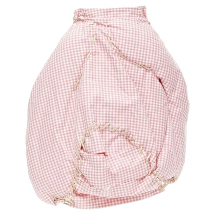 Pre-owned Comme Des Garçons Homme Deux Rare Comme Des Garcons Vintage 2004 Runway Pink Checked Punk Balloon Skirt