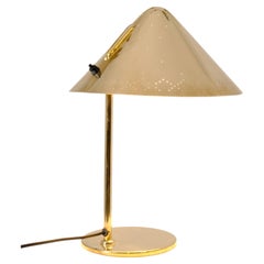 Rare Commissioned Paavo Tynell Perforated Brass Table Lamp, Taito Oy, 1950s