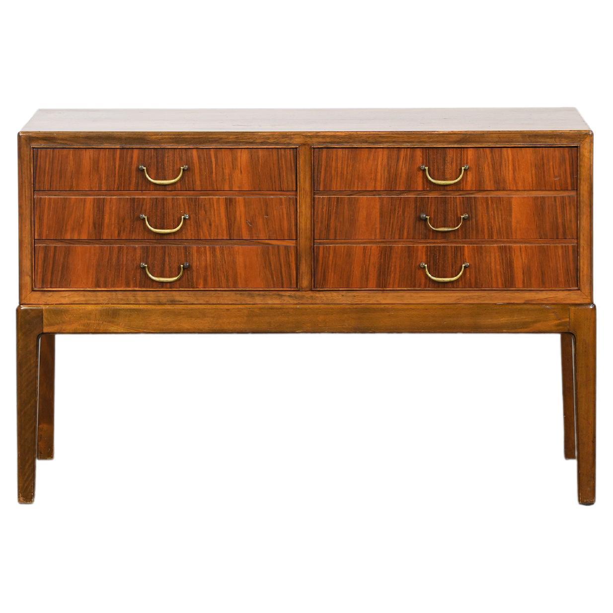 Rare Commode in Walnut by Ole Wanscher Made in Denmark in the 1940s For Sale