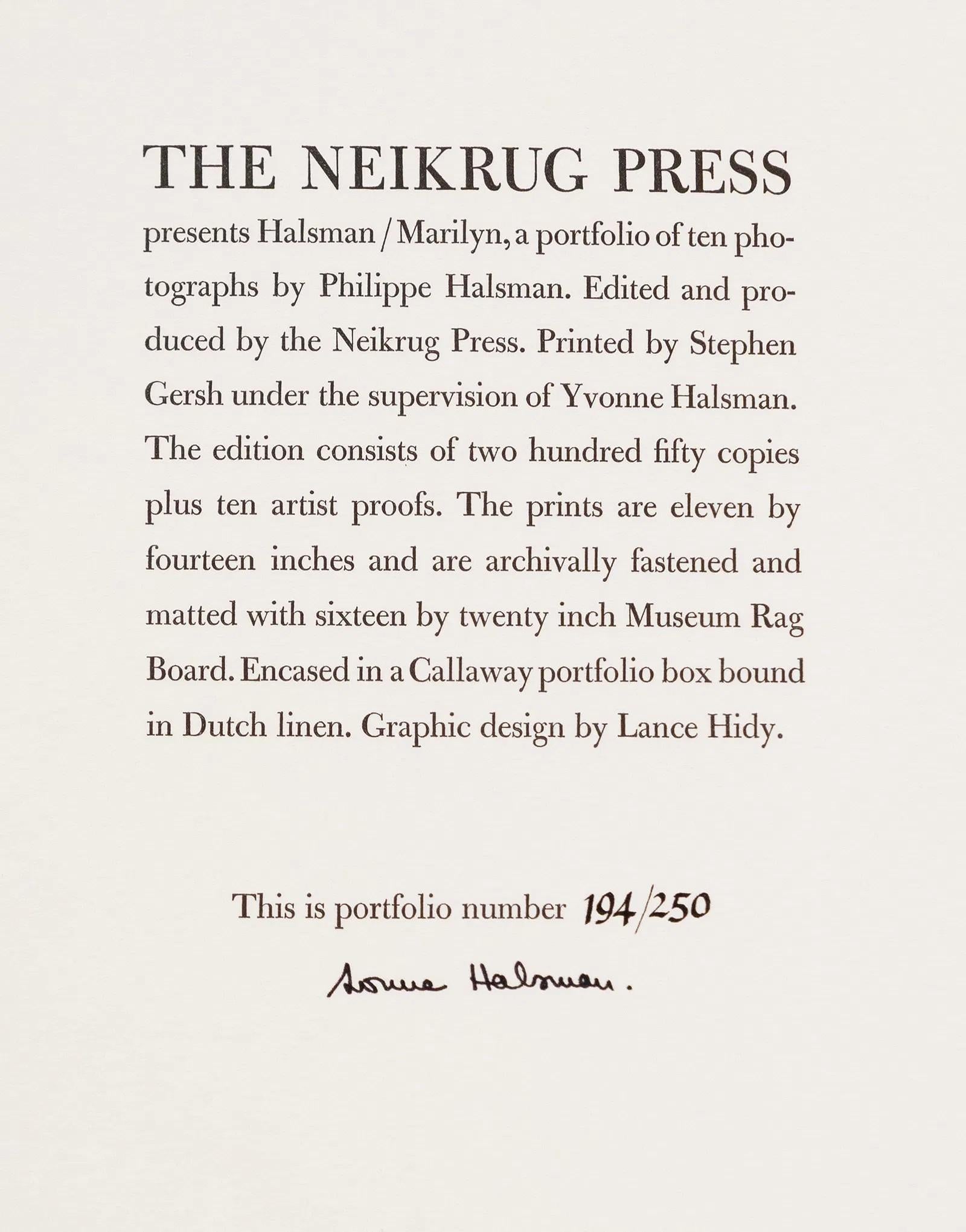 Rare Complete Marilyn Monroe Portfolio by Philippe Halsman en venta 6
