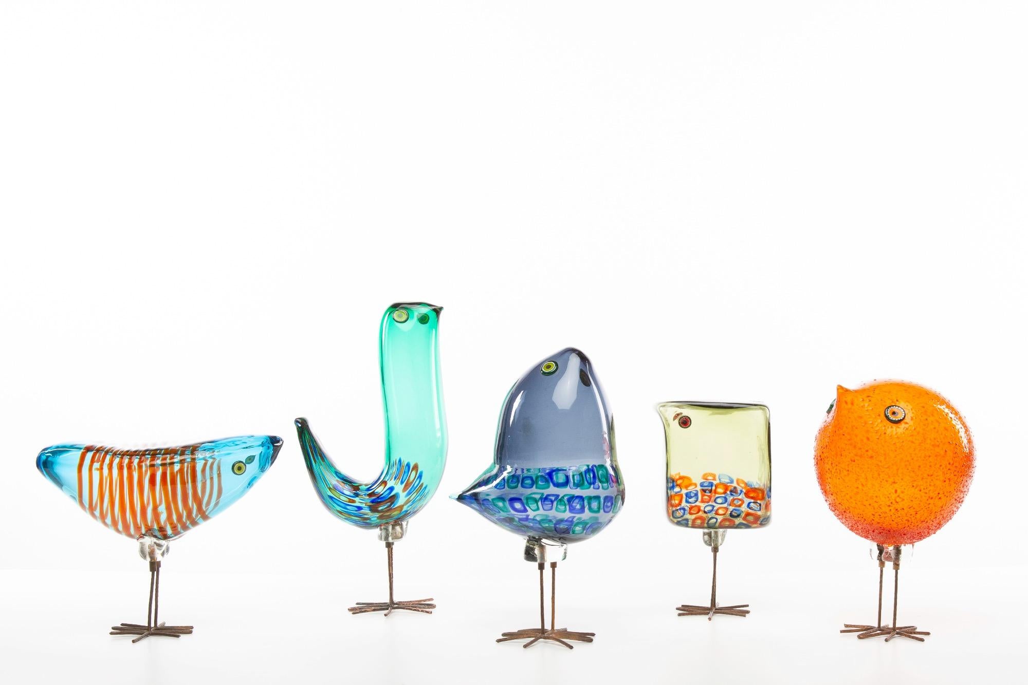 Mid-Century Modern Rare Complete Set of Birds by Alessandro Pianon for Vistosi Murano