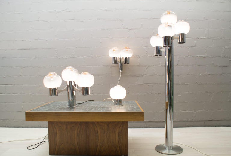 Rare Complete Set of Mazzega Lamps, Floor, Table, Wall and Ceiling Lamp,  1960s For Sale at 1stDibs