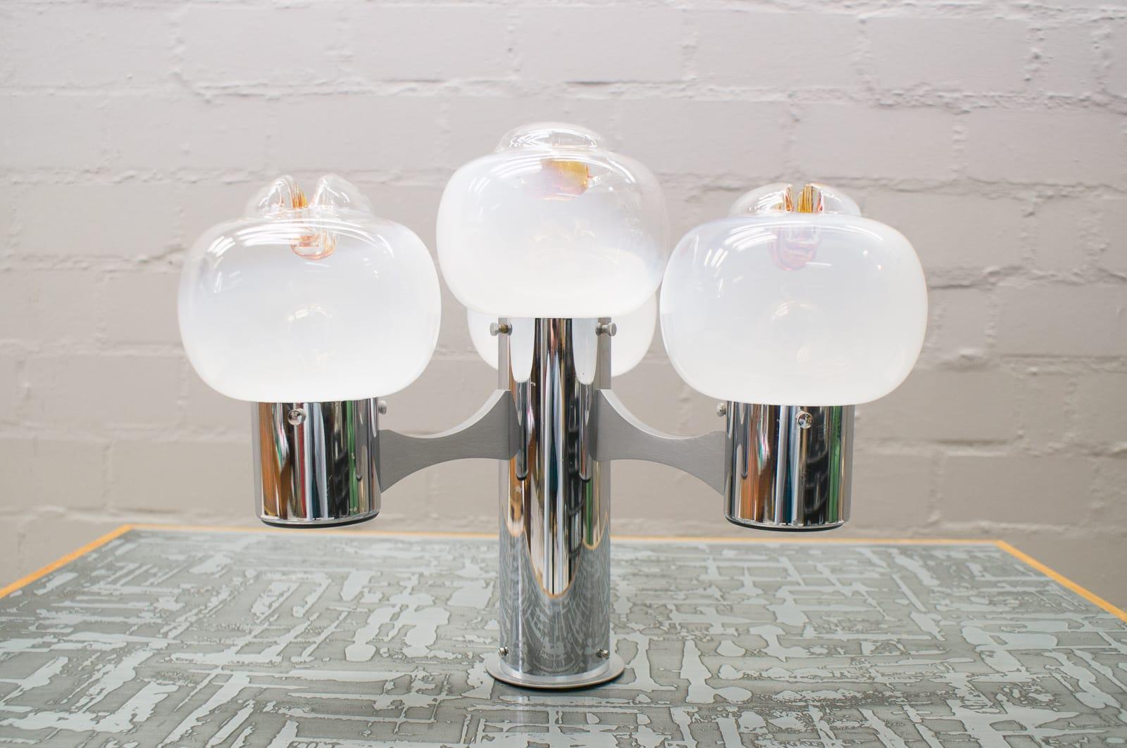 Milieu du XXe siècle Rare ensemble complet de lampes Mazzega, lampadaires, tables, appliques et plafonniers, années 1960 en vente