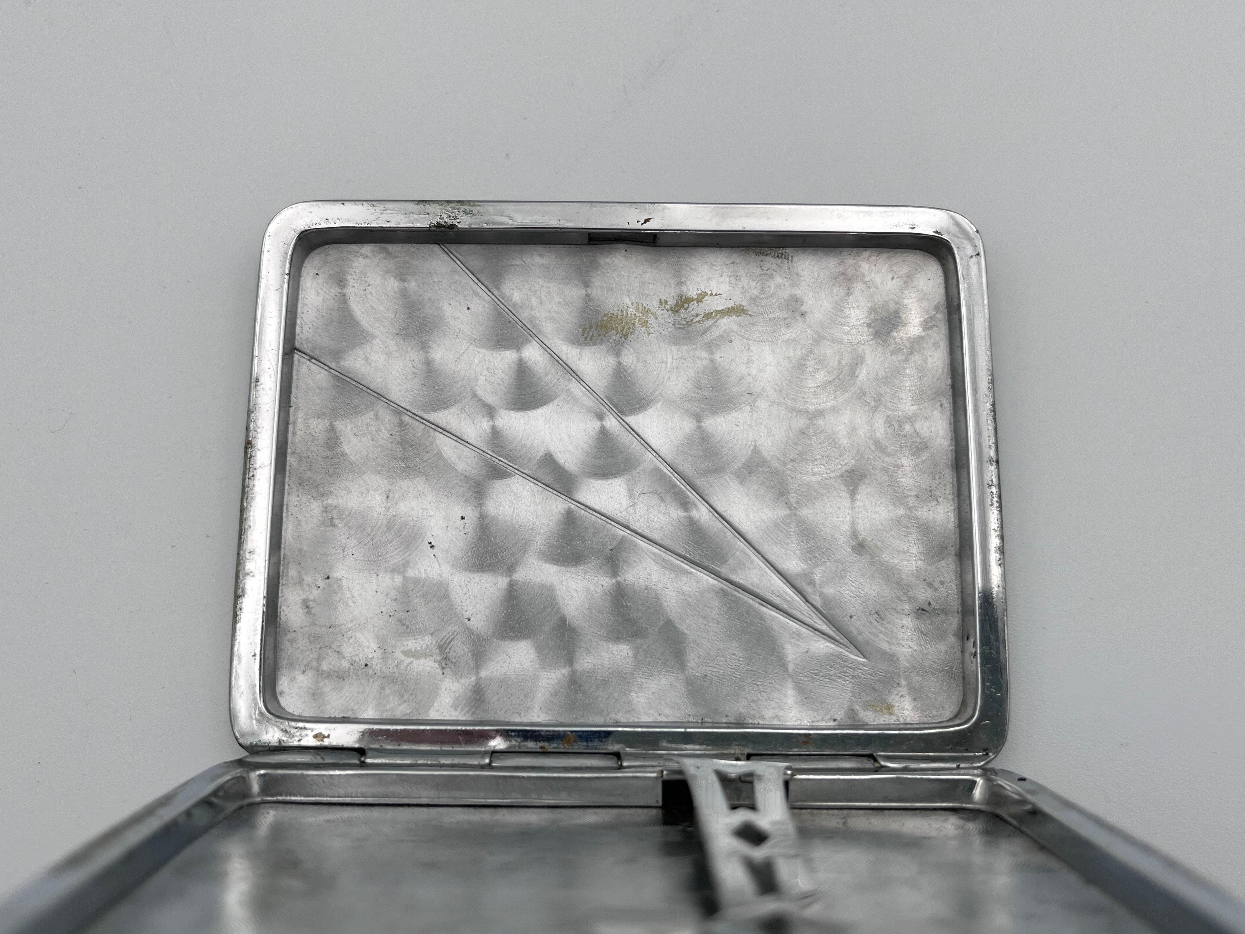 Rare Complimentary Pair of 1920s Art Deco Enamel Evan's Case Co. Cigarette Cases For Sale 1
