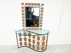 Console et miroir rares de Mario Giani, 1970