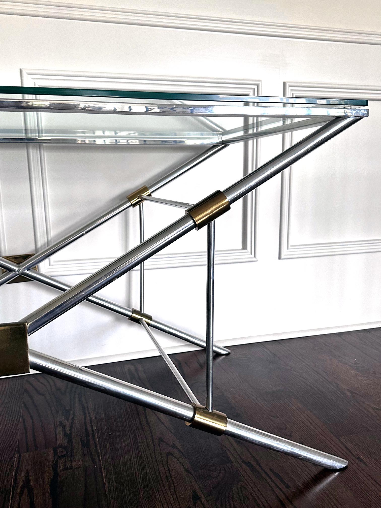 Rare X-leg Console Sofa Table by John Vesey For Sale 3