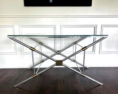 Rare X-leg Console Sofa Table by John Vesey