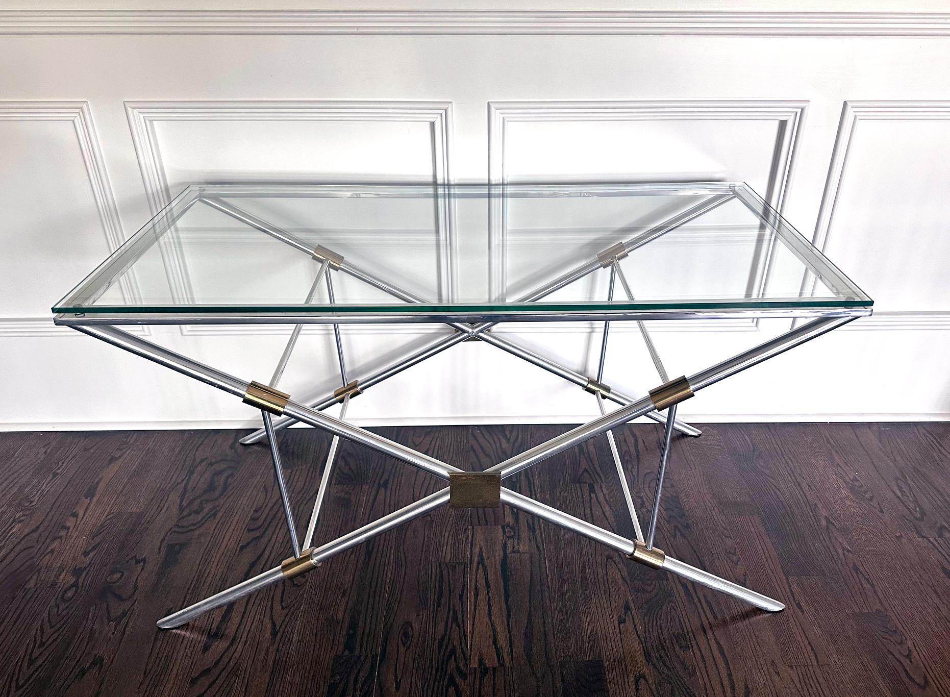 Mid-Century Modern Rare X-leg Console Sofa Table by John Vesey For Sale