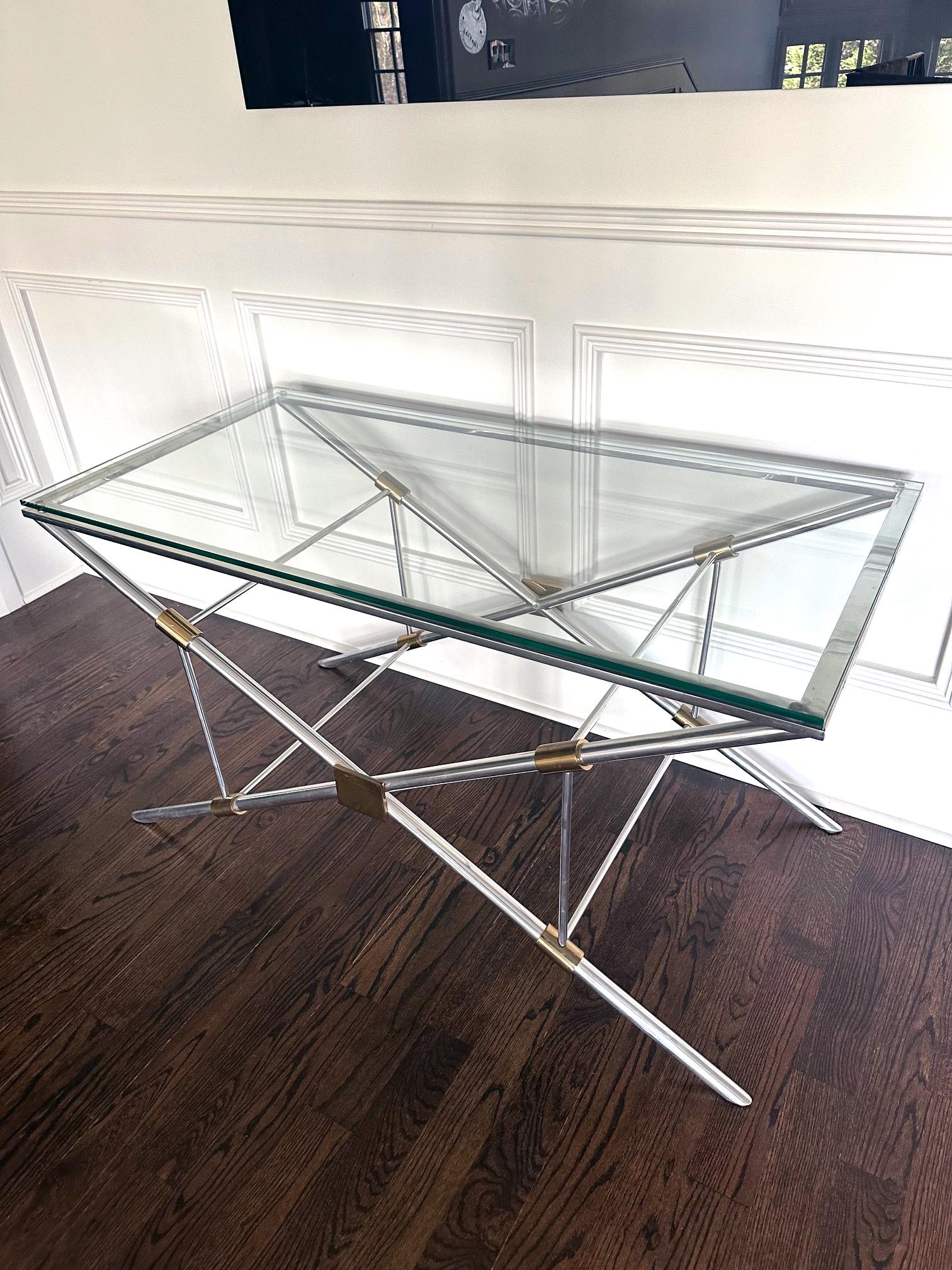 Mid-20th Century Rare X-leg Console Sofa Table by John Vesey For Sale