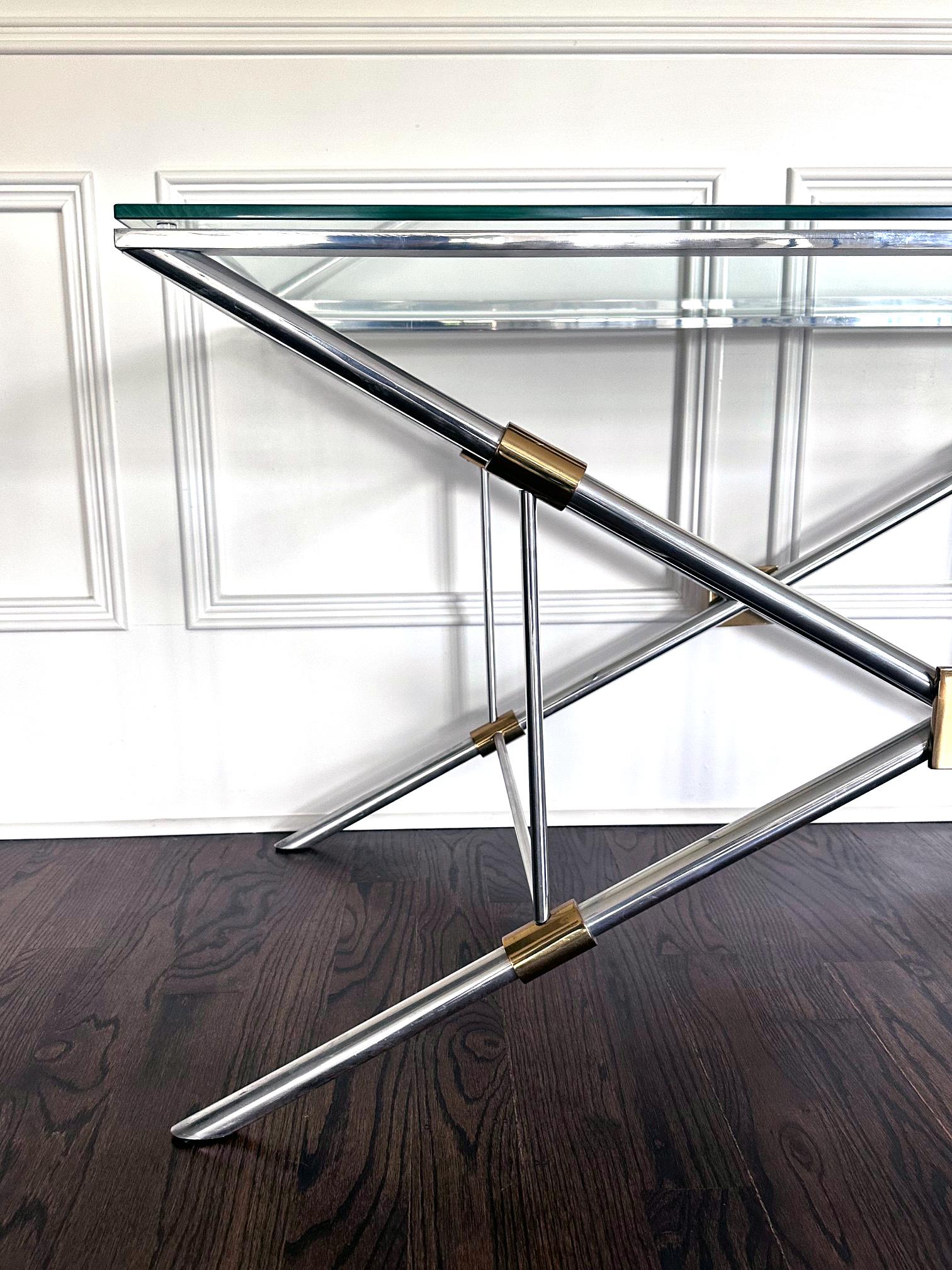 Rare X-leg Console Sofa Table by John Vesey For Sale 1