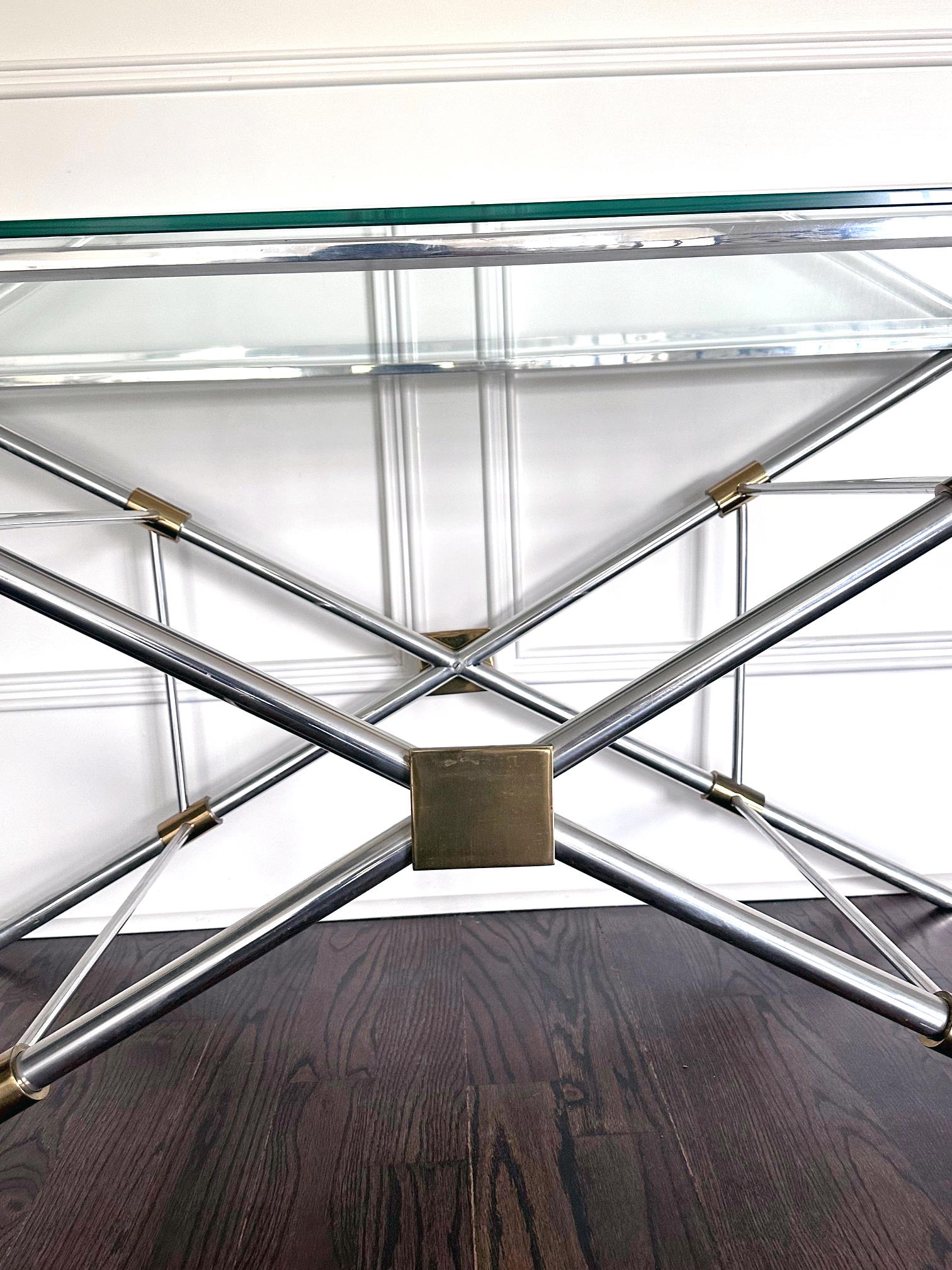 Rare X-leg Console Sofa Table by John Vesey For Sale 2